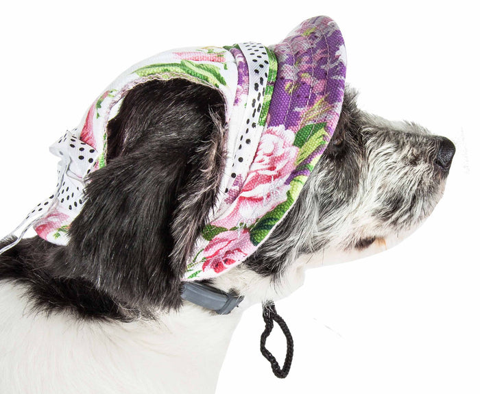 UV Protectant Adjustable Canopy Brimmed Dog Hat Cap